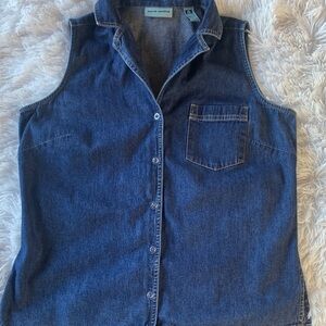 Vintage Marsh Landing Dark Blue Denim Sleeveless Top